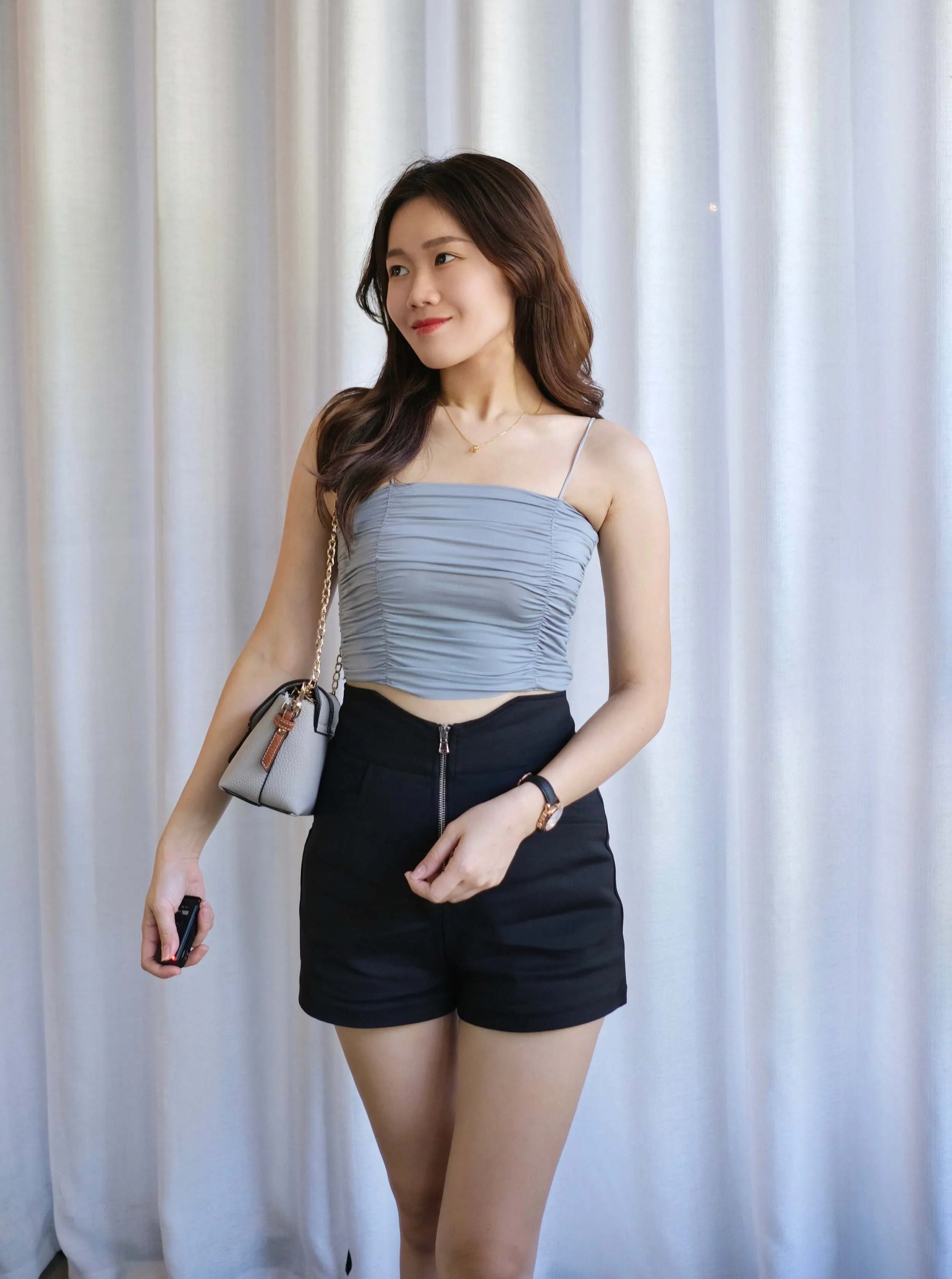 ACEWIN Ruched Tube Top Inner Top with Elastic Straps (Free Size) 170031