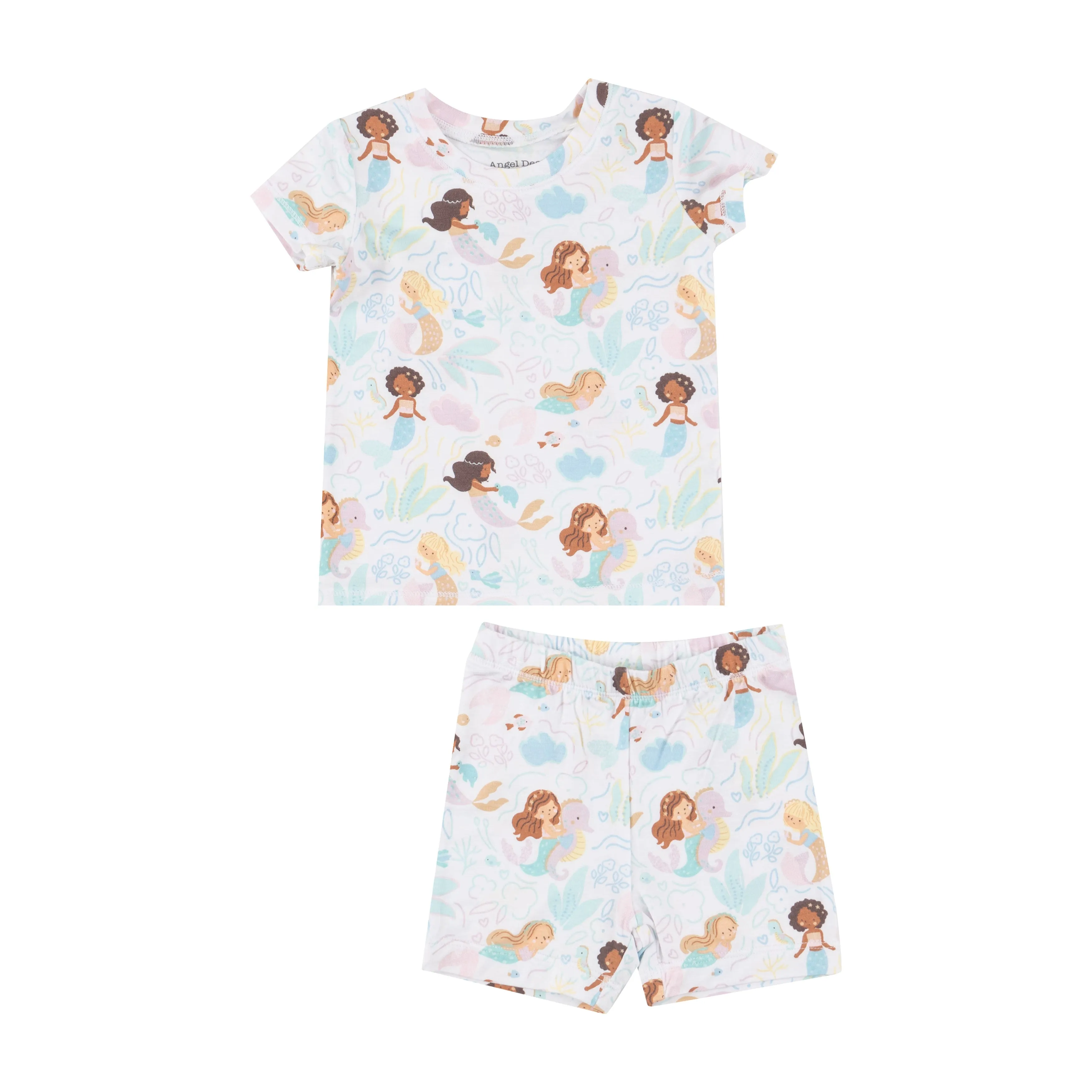 Angel Dear Kids Loungewear Pajamas Short Set in Magical Mermaids