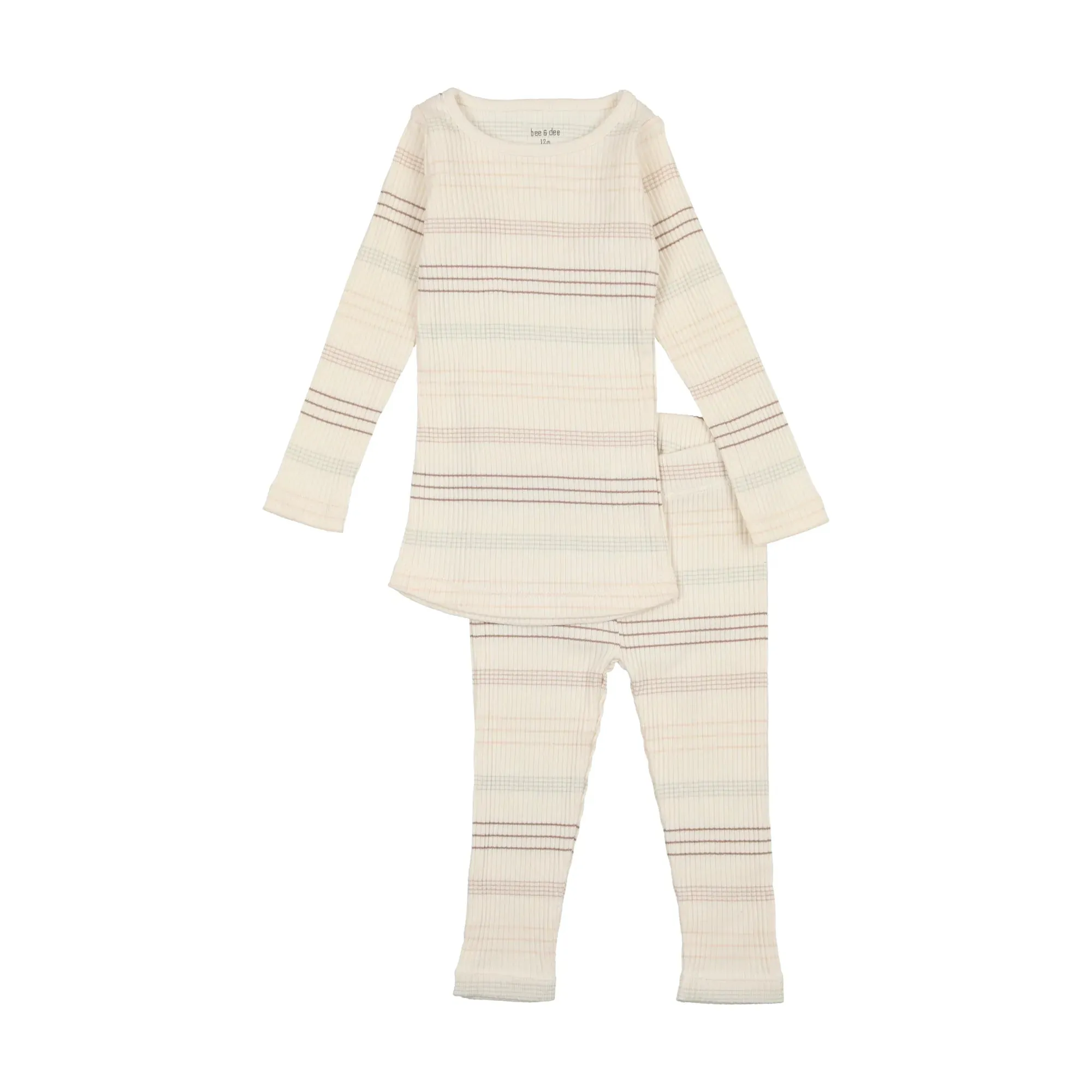 Bee & Dee Taupe Stripe Loungewear