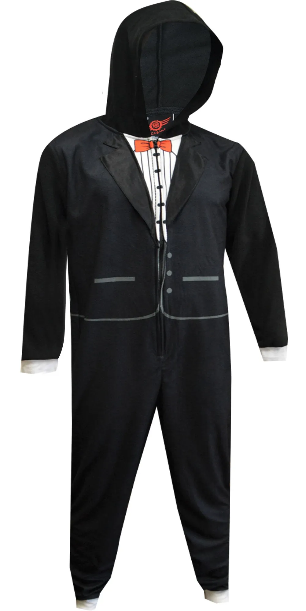 Black Tuxedo Union Suit One Piece Pajama