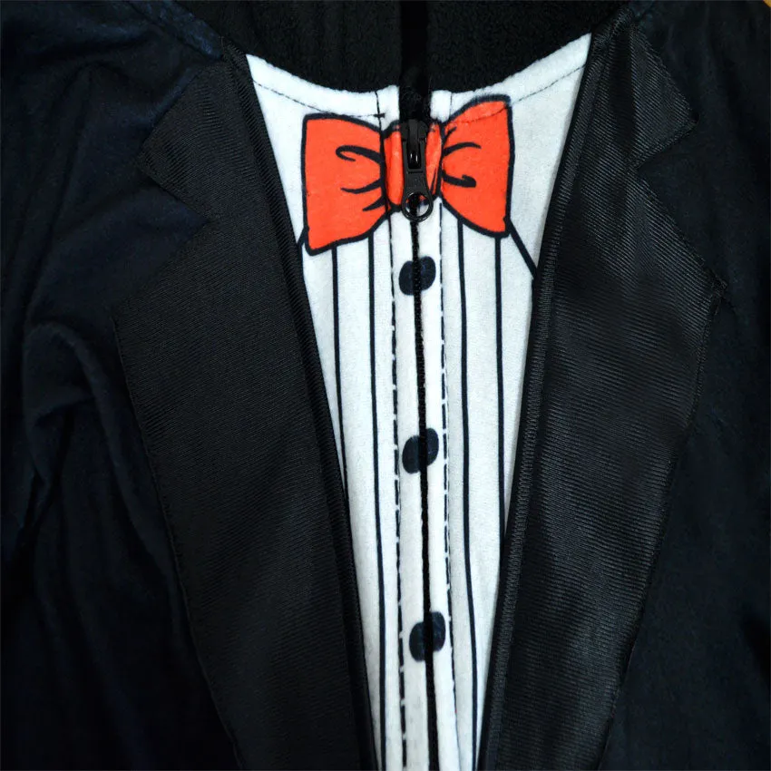 Black Tuxedo Union Suit One Piece Pajama