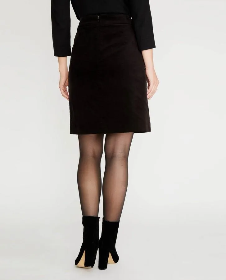 Black Velvet A-Line Skirt