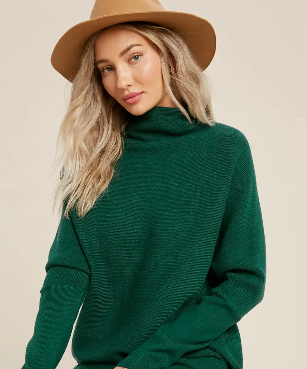 BLUIVY SLOUCH NECK DOLMAN PULLOVER