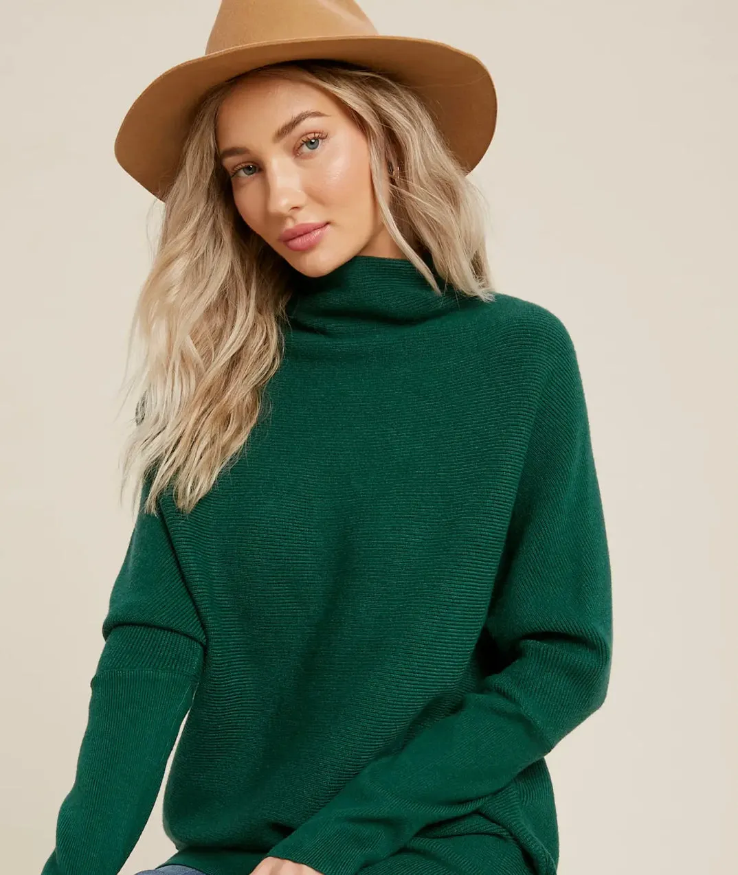 BLUIVY SLOUCH NECK DOLMAN PULLOVER