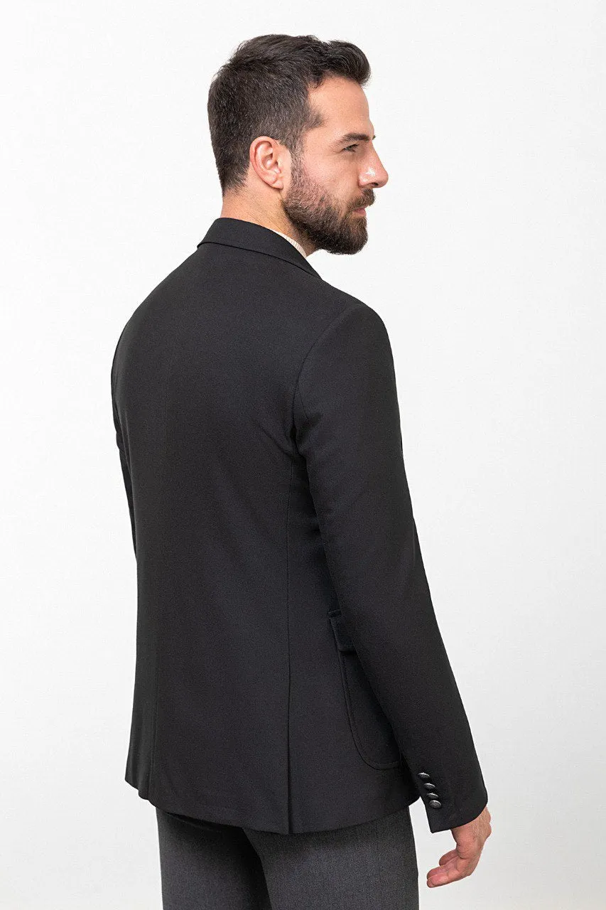 Bojoni Torretta Slim Fit Black Blazer