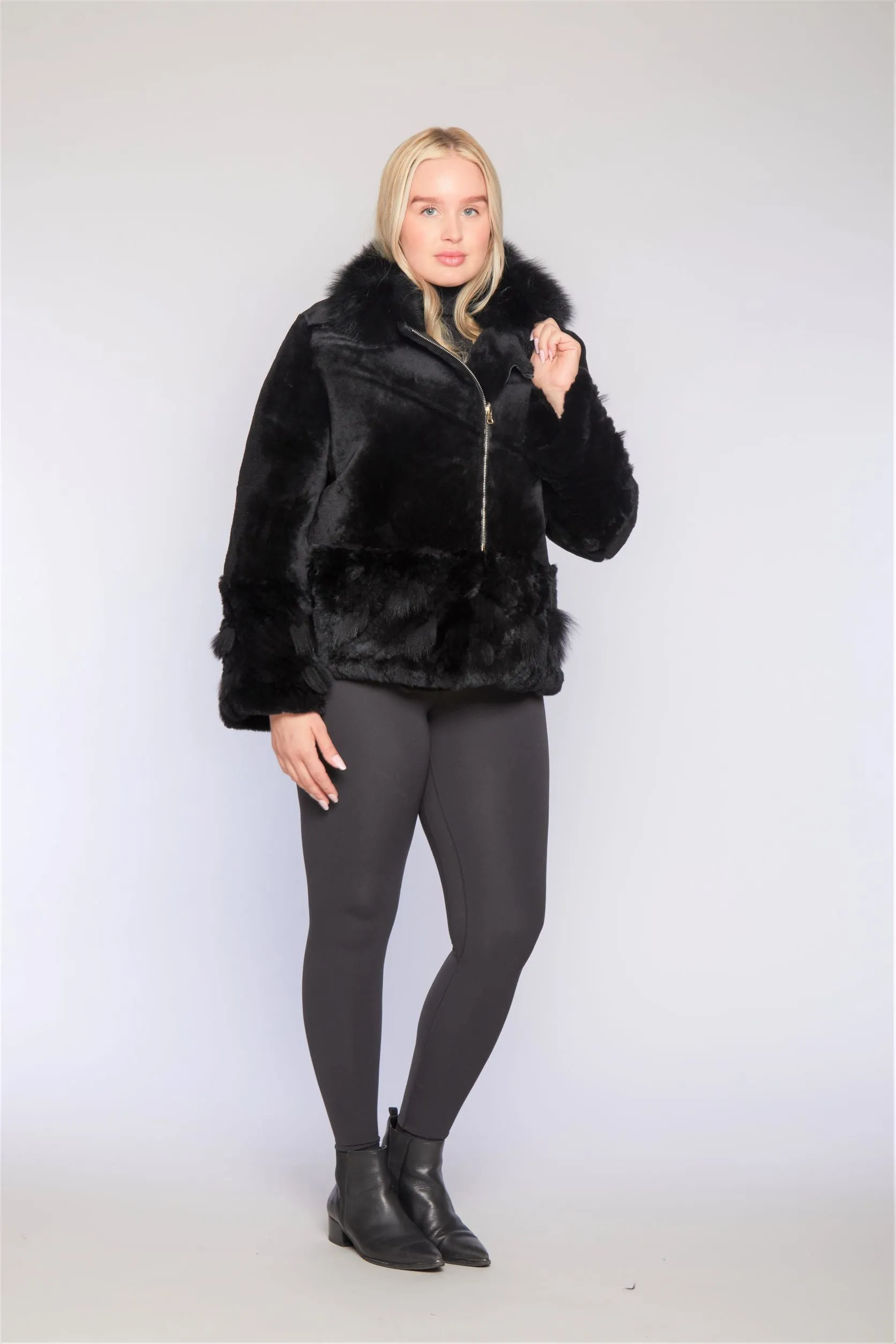 #C237 Curve-Sizing Lamb Fox and Rex Reversible Jacket