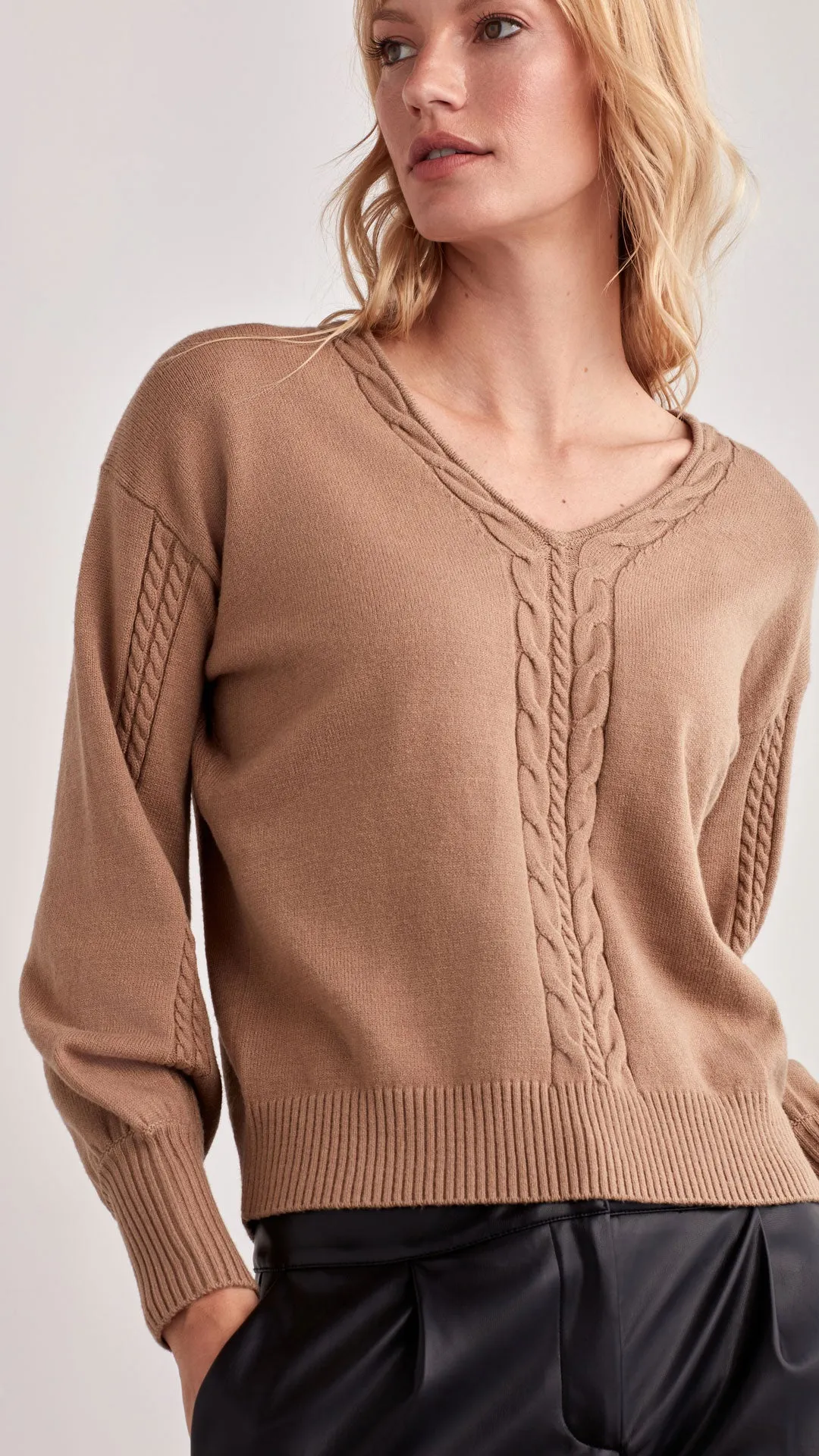 CABLE-KNIT SWEATER