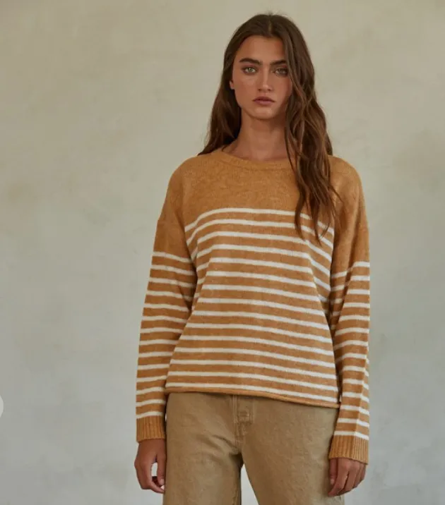 Camel Striped Sweater