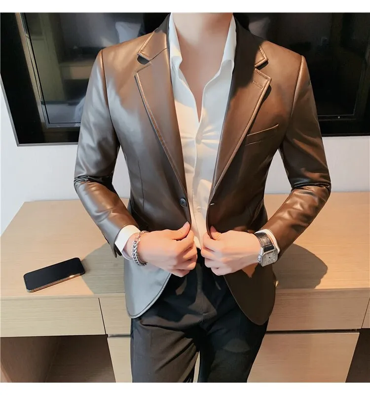 Casual Leather Blazer