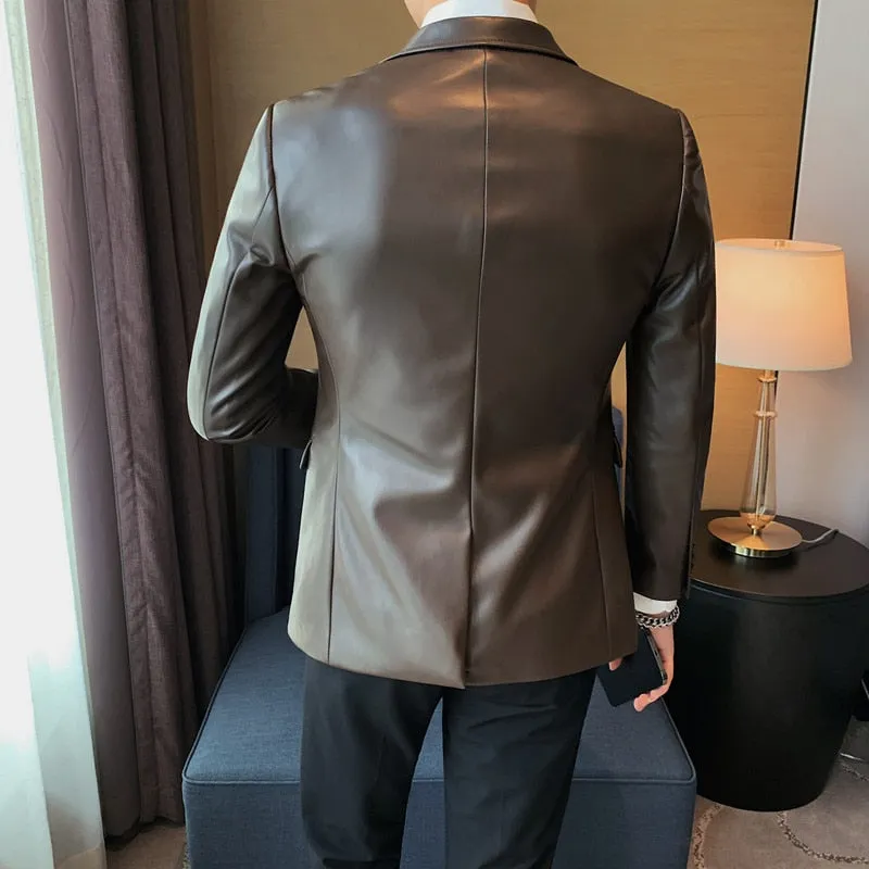 Casual Leather Blazer