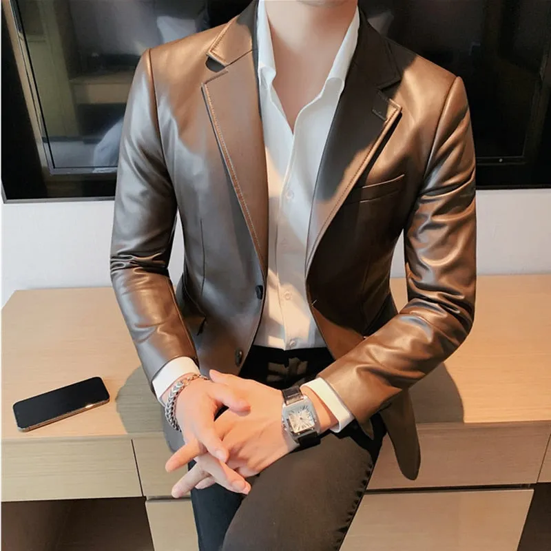 Casual Leather Blazer