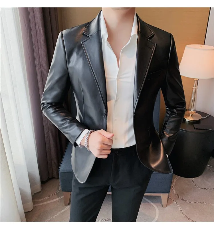 Casual Leather Blazer