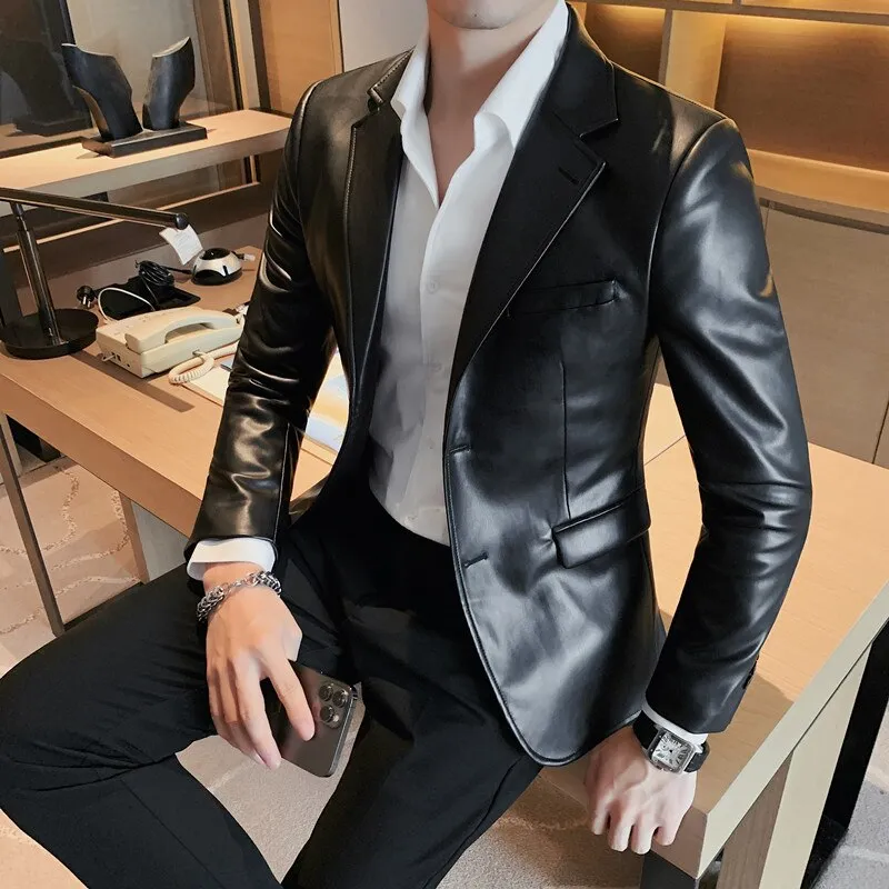 Casual Leather Blazer