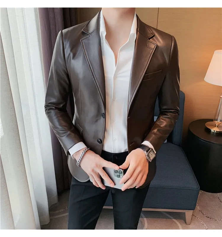 Casual Leather Blazer