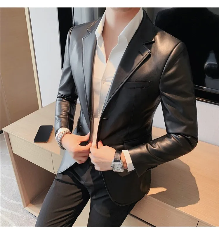 Casual Leather Blazer