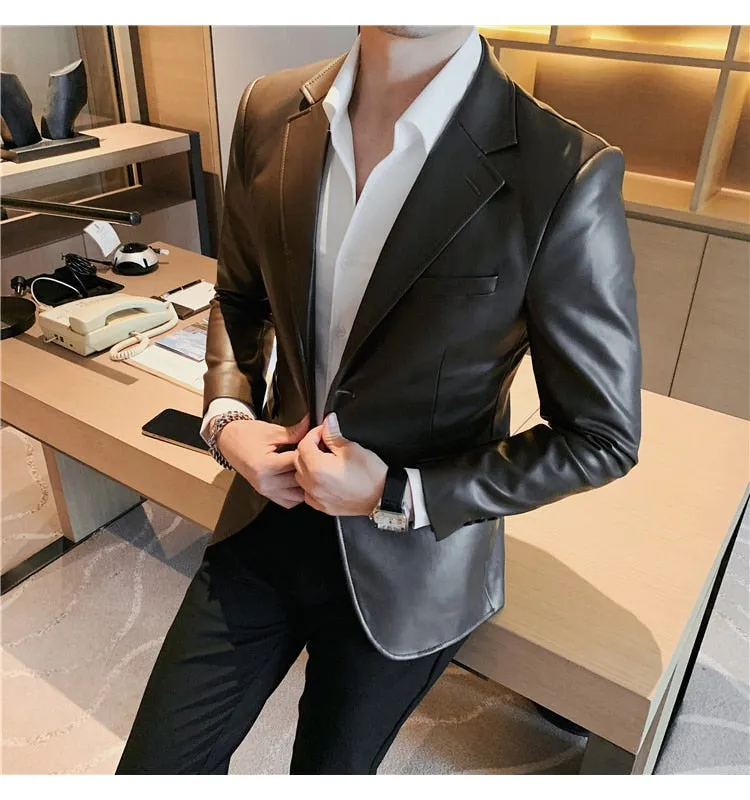 Casual Leather Blazer