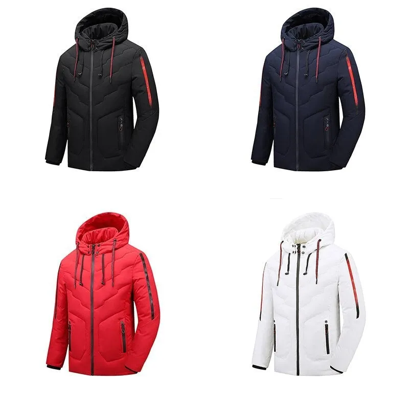 Casual Solid Hooded Jacket For Men