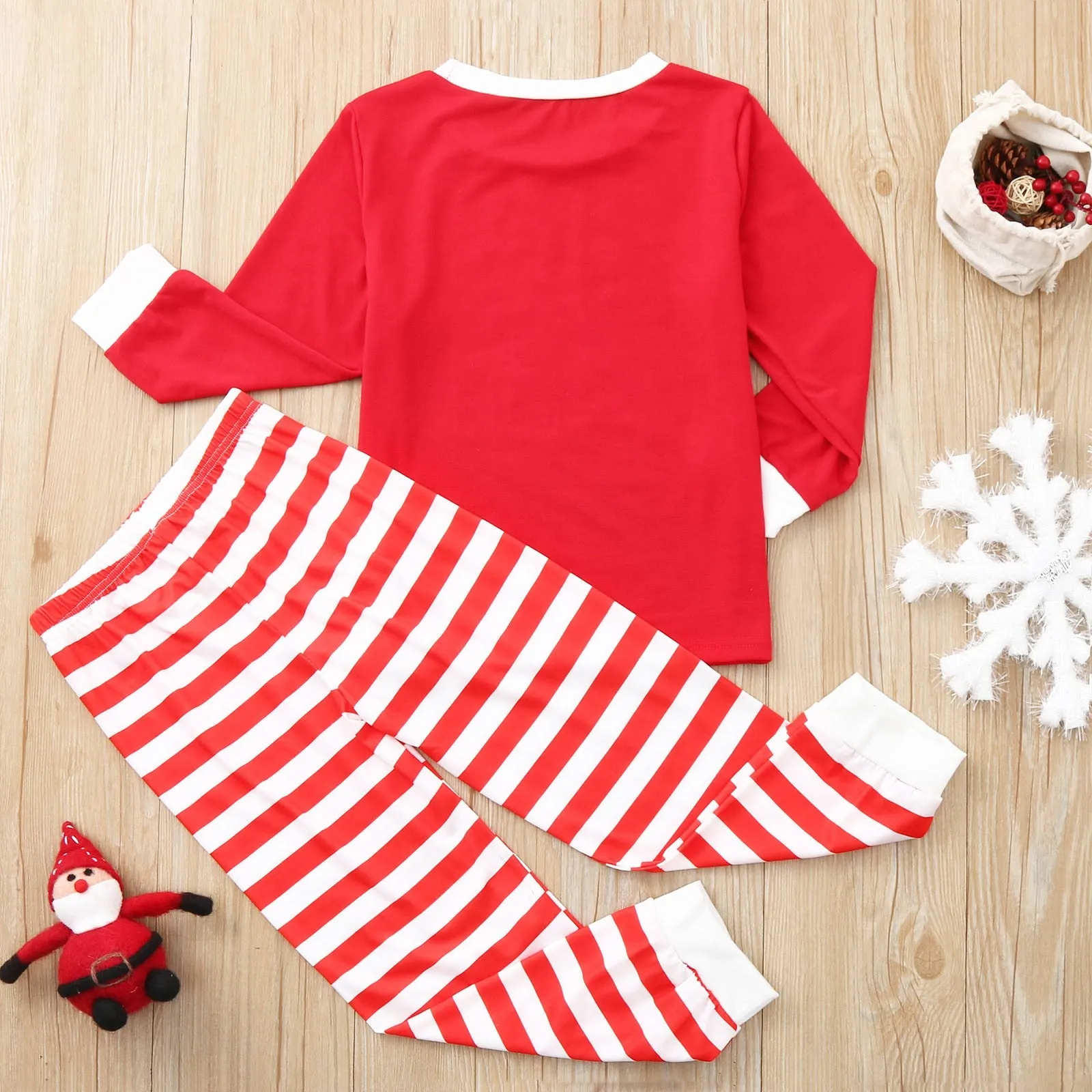 Christmas Matching Family Pyjamas Pajamas Clothes  Matching Clothes Letter Printed Top Stripe Pants  Outfits pijamas de navidad familiar