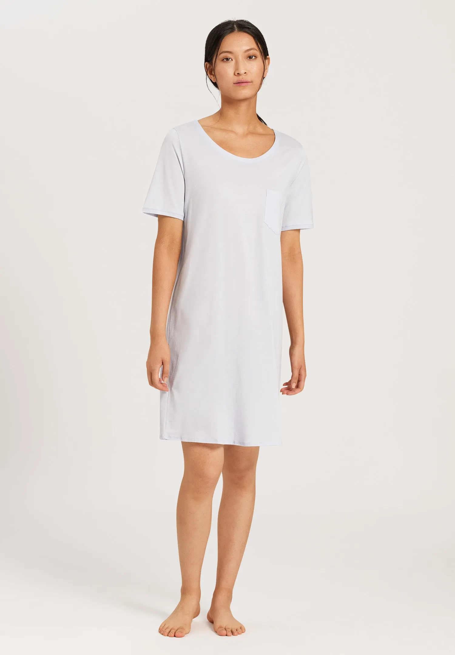 Cotton Deluxe Round Neck Cotton Nightgown | Blue Glow 77953-511