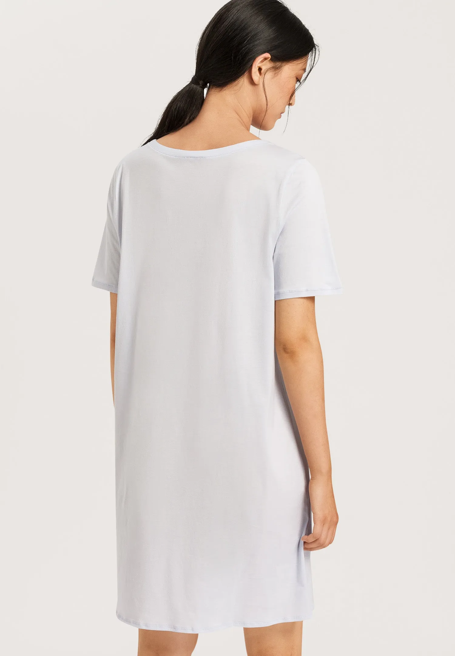 Cotton Deluxe Round Neck Cotton Nightgown | Blue Glow 77953-511