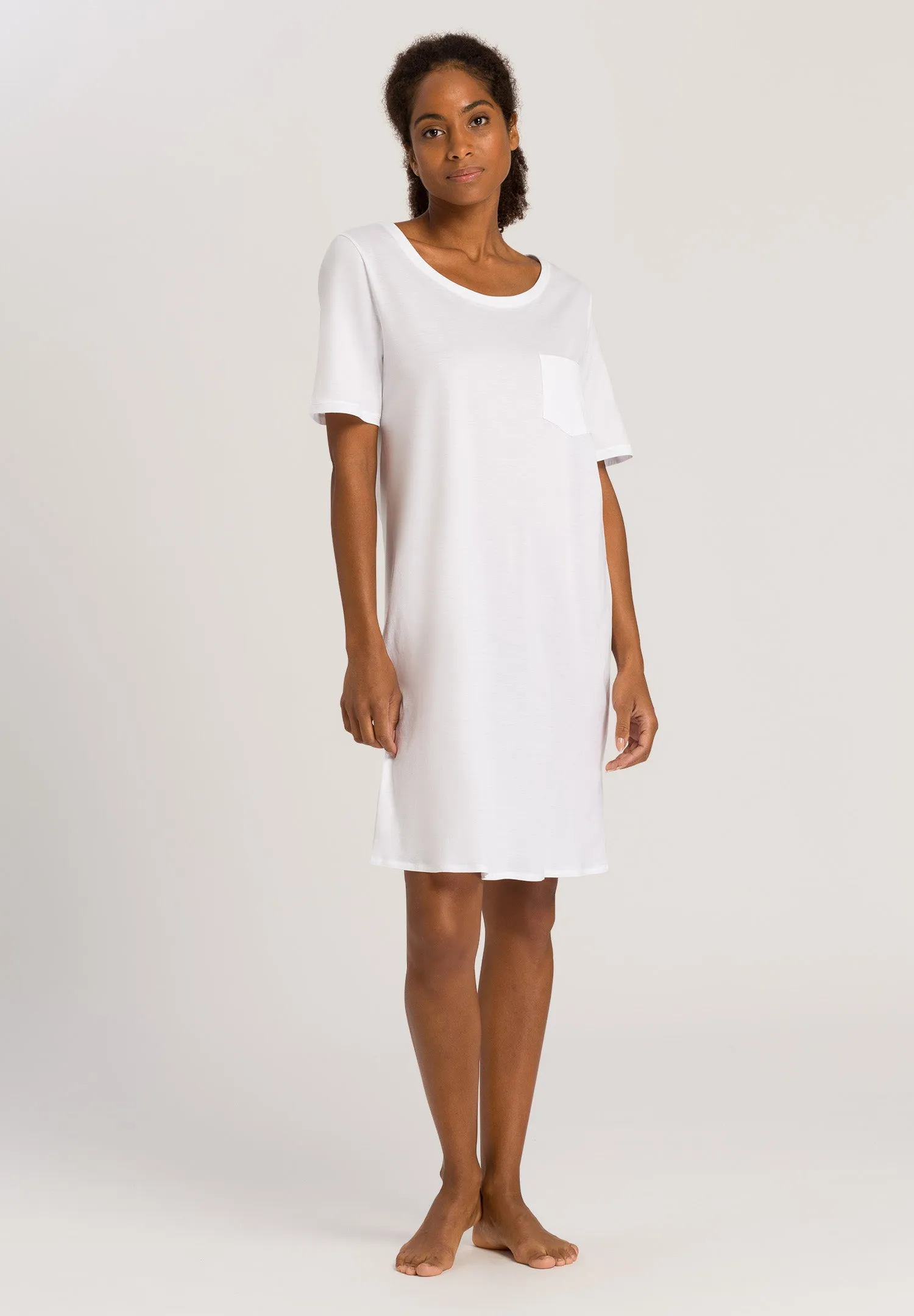 Cotton Deluxe Round Neck Cotton Nightgown | White 77953-101