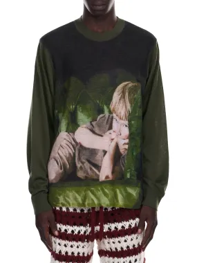 Crewneck Jacquard Graphic Sweater (UC2A4901-2-KHAKI)