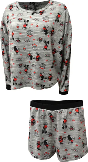 Disney Minnie and Mickey Sweethearts Shortie Pajama Set