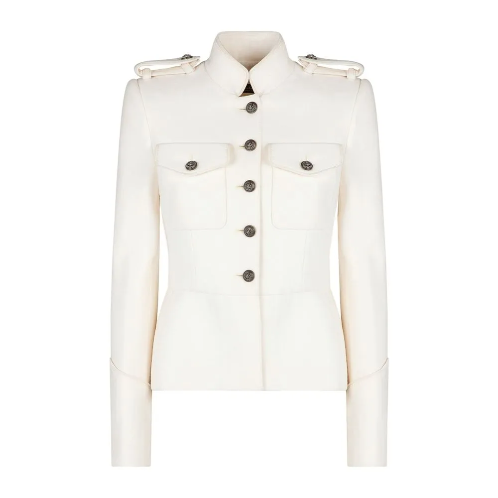 Dolce & Gabbana White Wool Jackets & Coat