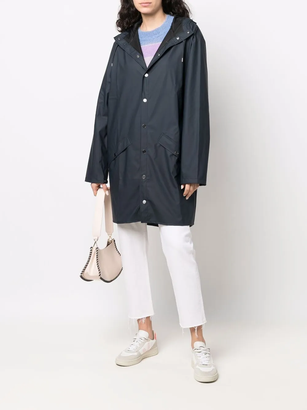 drawstring hooded coat