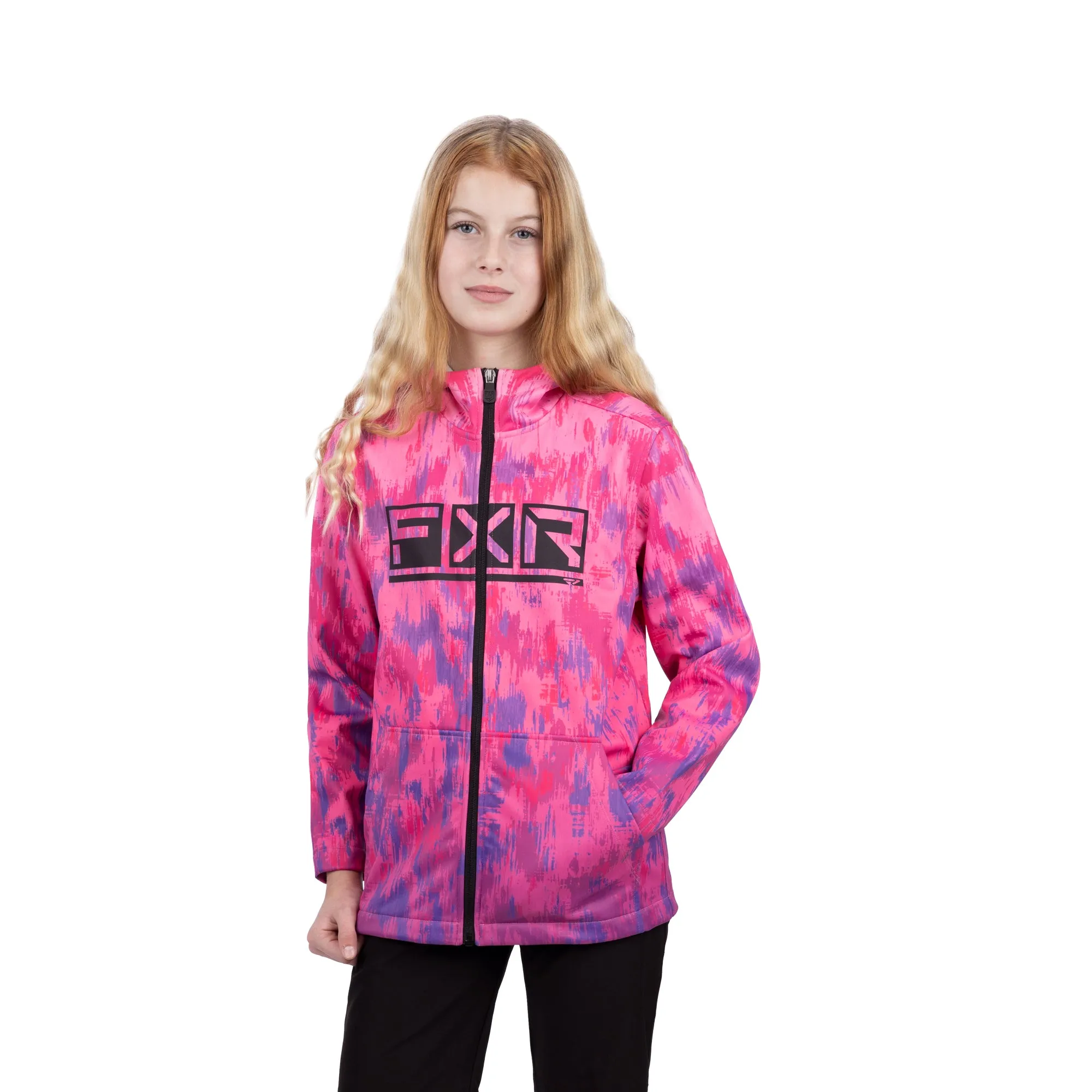 FXR Youth Hydrogen Softshell Jacket Pink-Purple Fiber