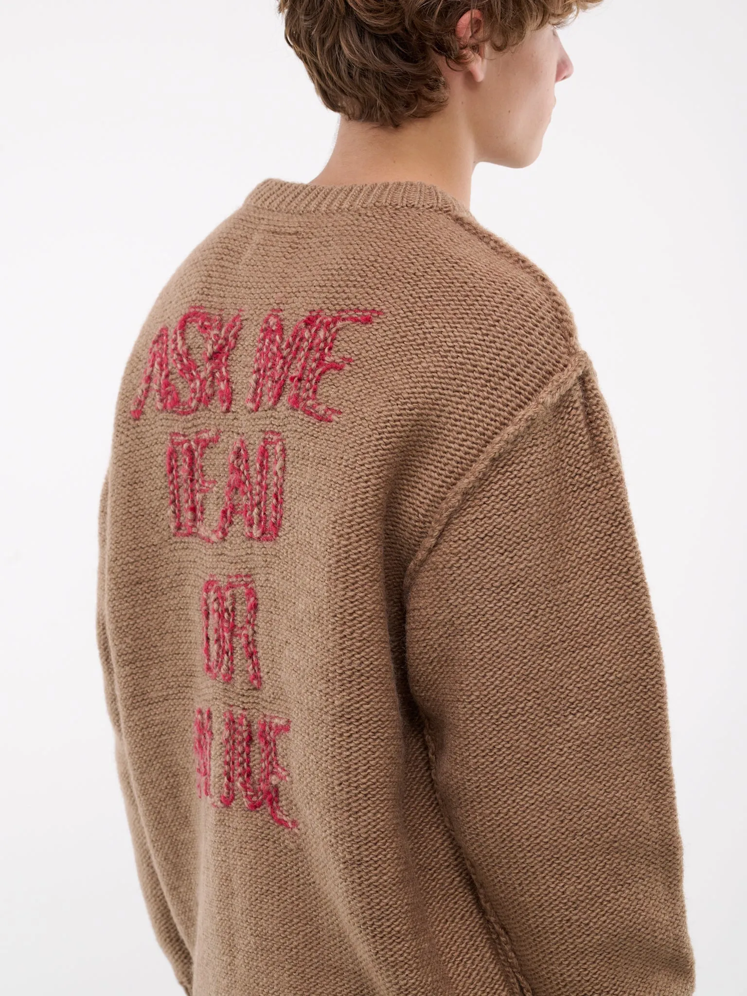 Graphic Embroidered Sweater (60KN155-BROWN)