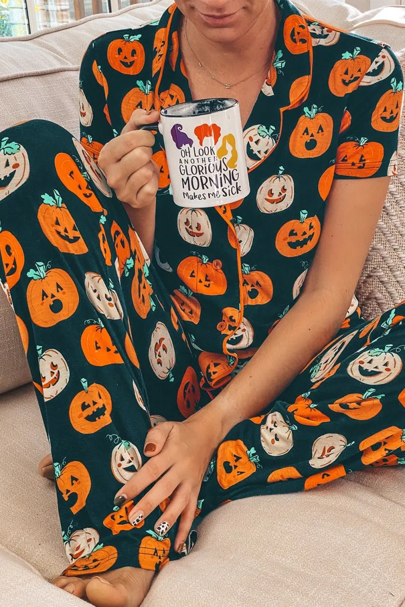 Halloween Pumpkins Orange Pajama Pant Set