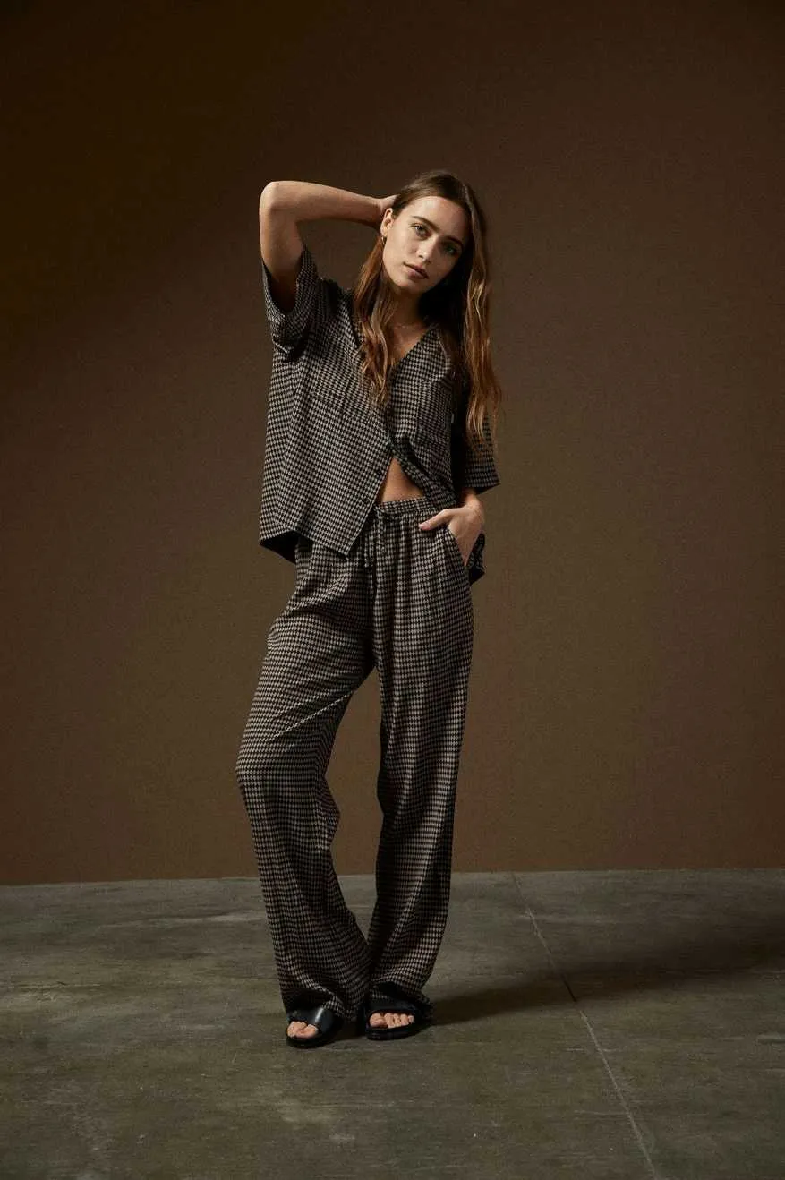 Hudson Lounge Pant - Washed Black/Cinder Grey Diamond Check