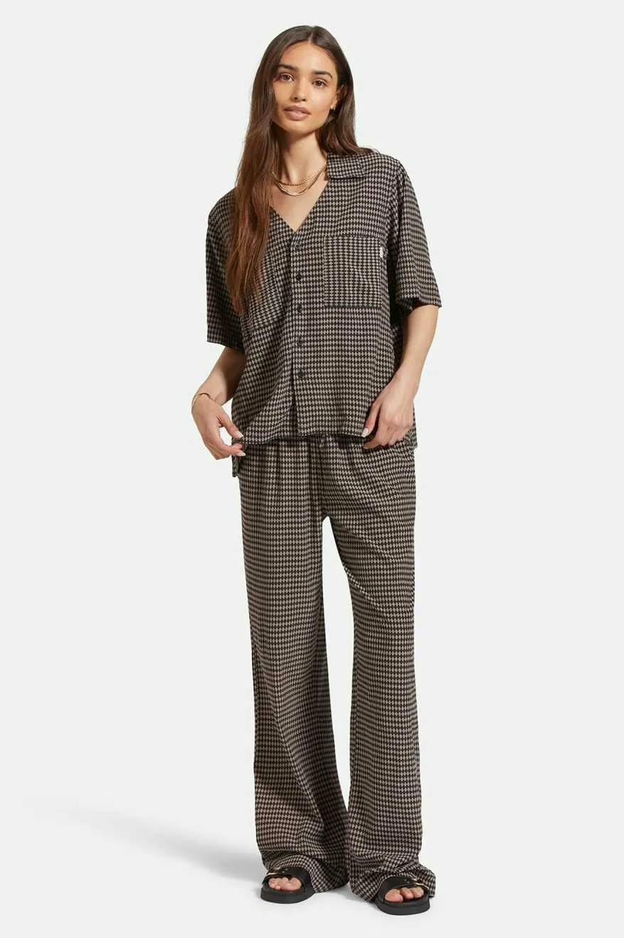 Hudson Lounge S/S Woven Shirt - Washed Black/Cinder Grey Diamond Check