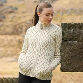 Irish Aran Knit Cardigan- Oatmeal