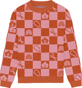 Lesbian Checkered Knit Crewneck