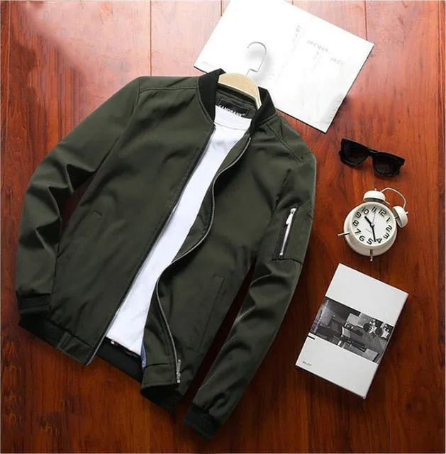 Male Fashion Spring Autumn Casual Coats Bomber Slim Jacket