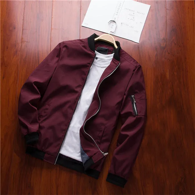 Male Fashion Spring Autumn Casual Coats Bomber Slim Jacket