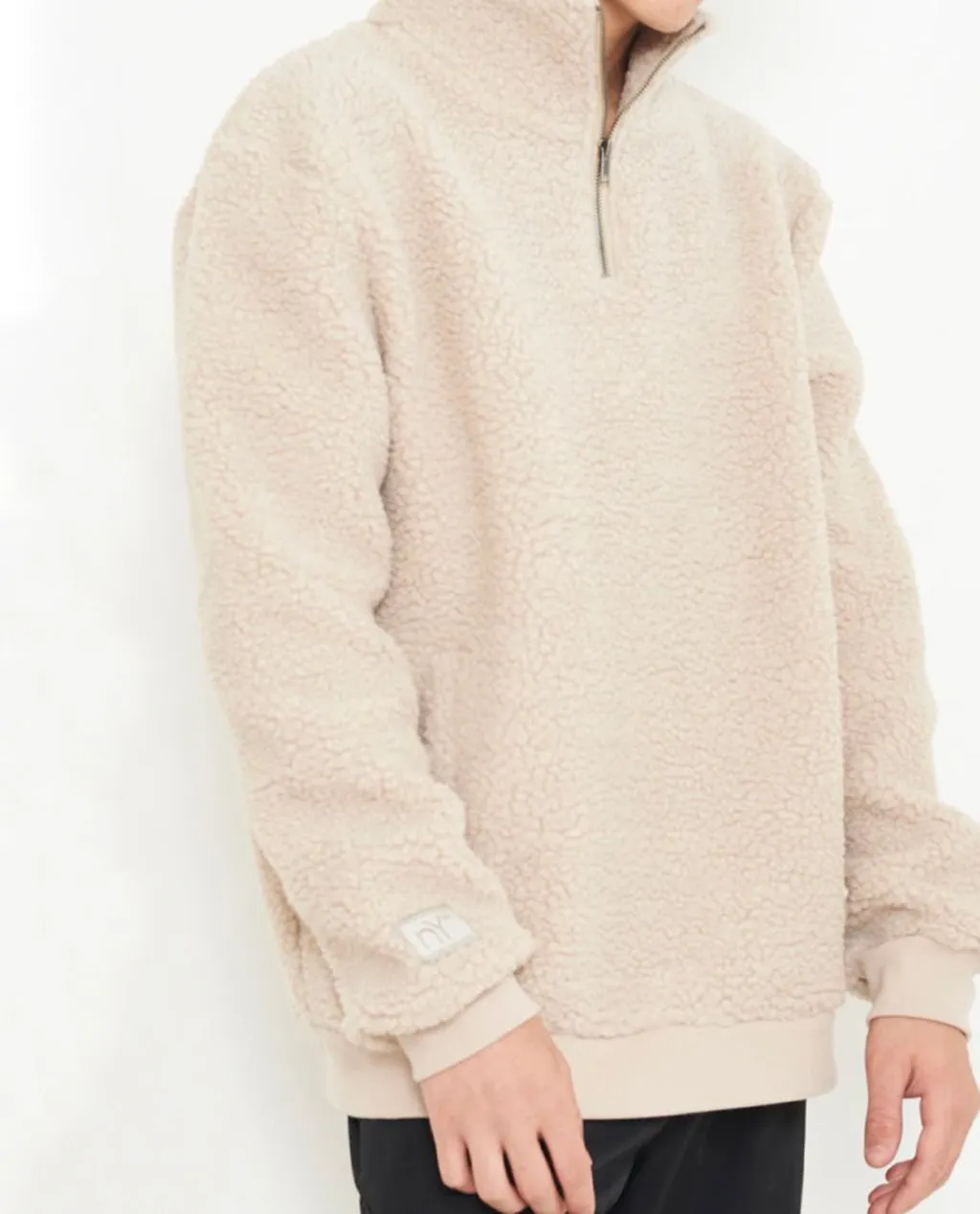 nANA jUDY Beaulieu Beige Sherpa Pullover