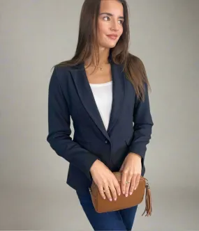 Navy Blue Single Breasted Blazer