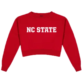 NC State Wolfpack Women's Red Ivy Knit Cropped Sweater