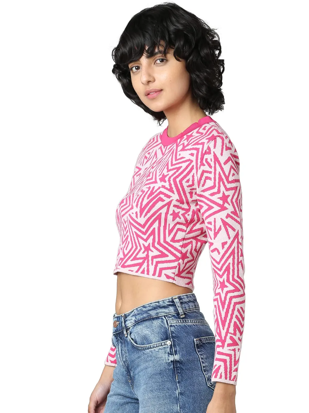 Only Women's Cotton Blend Casual Pullover Sweater (Strawberry Moon)