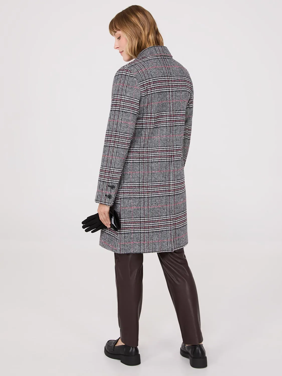 Plaid Single-Breasted Car Coat