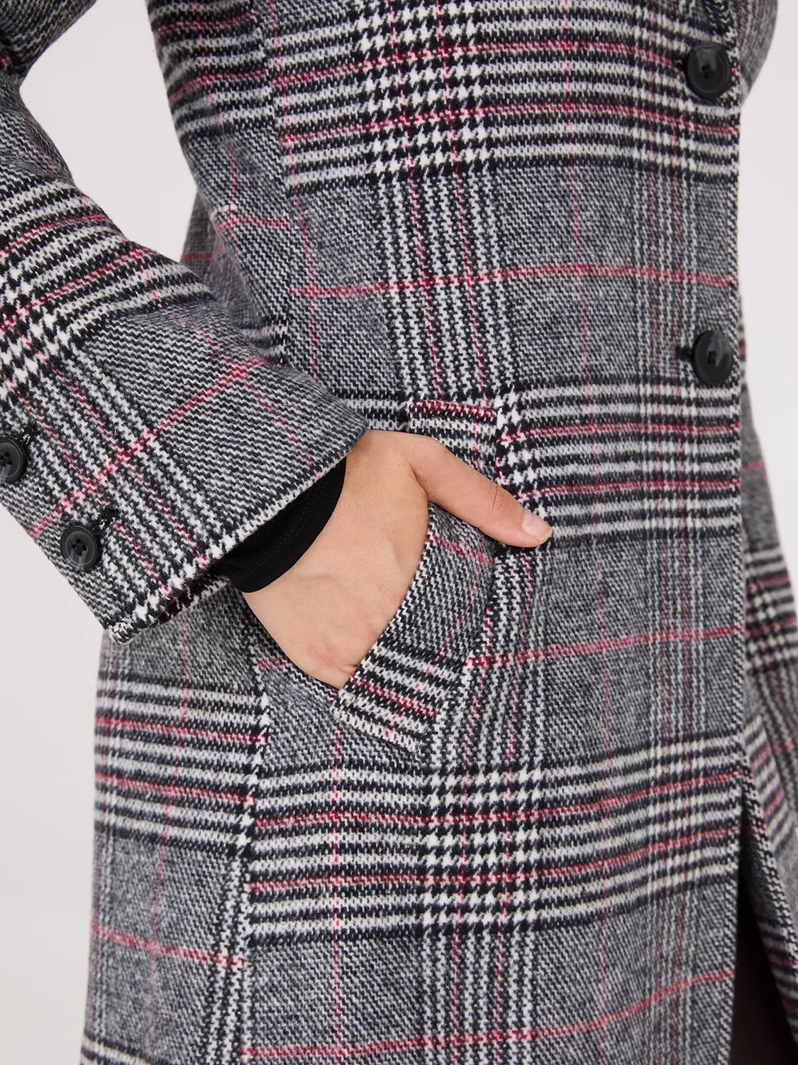 Plaid Single-Breasted Car Coat