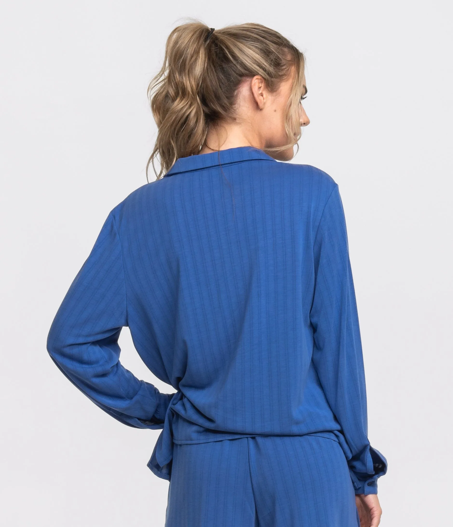 Ribbed Modal Cool Touch Top - Dazzling Blue