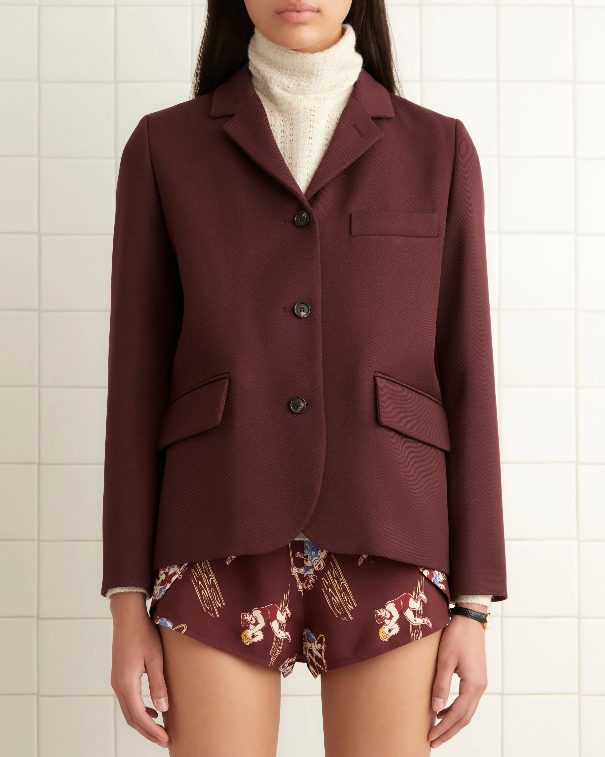 Riding Twill Lillian Jacket - Burgundy