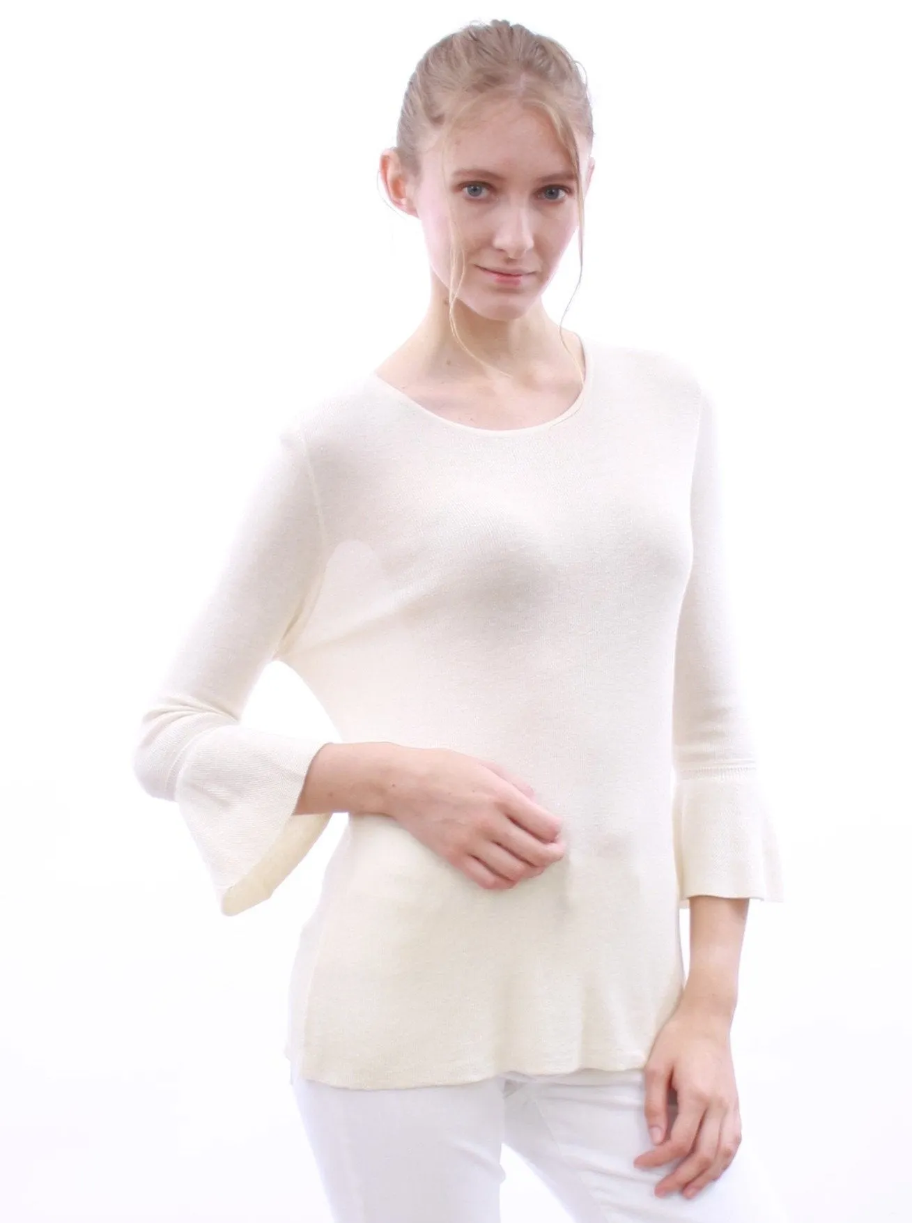 Ruffle-Sleeve Pullover