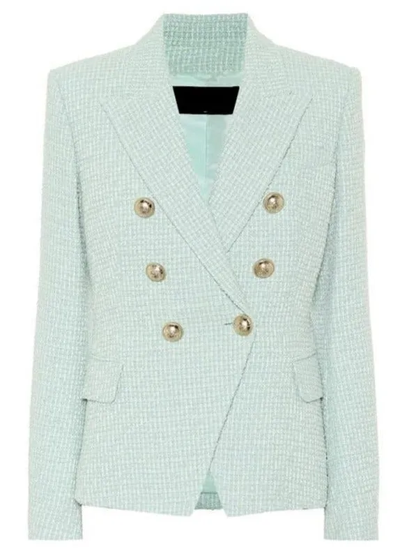 SANDRA MINT TWEED BLAZER