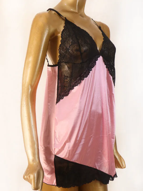 Satin Pink - Short Nighty For Women WSN04