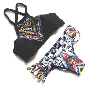 Sexy Ladies' Low Waist Push Up Bikini Set With Pad